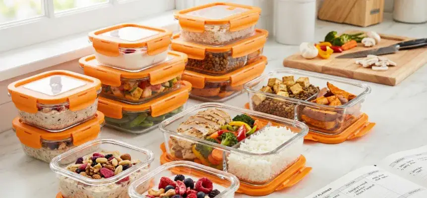 zdrowe posiłki przygotowane do pudełek, meal prep